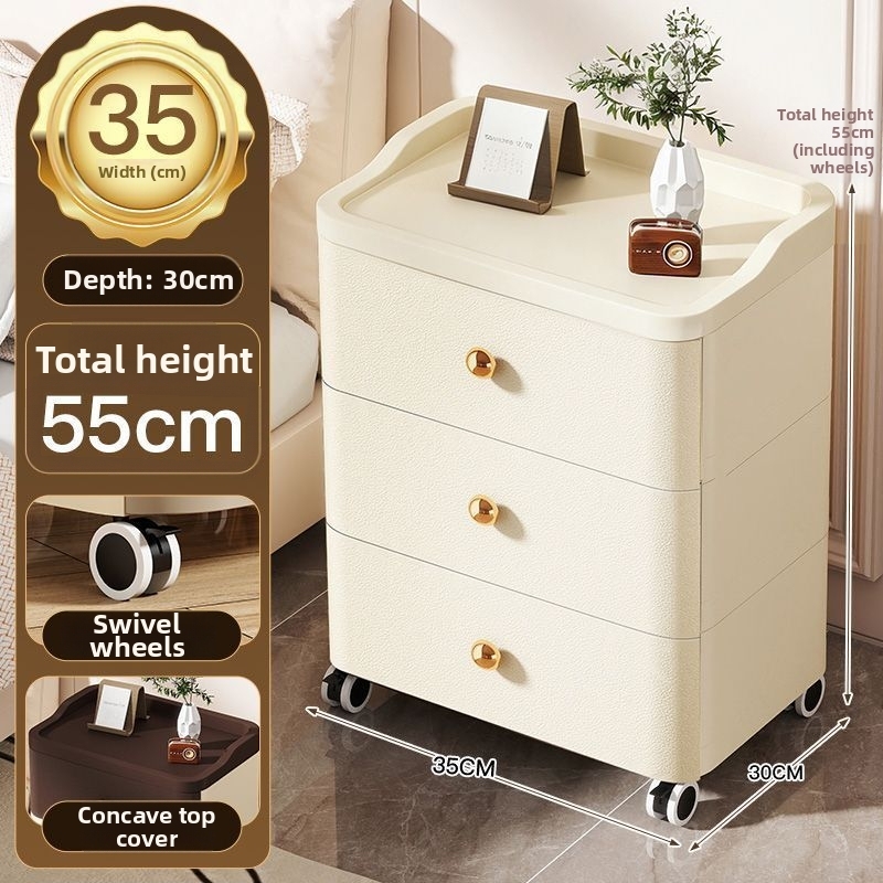 35-sided wide drawer cabinet 3 layers-milk white