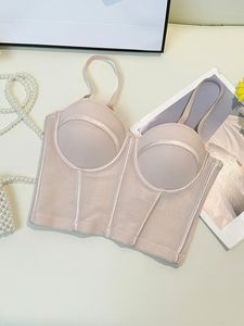 Sujetador sin tirantes Sexy para <span class=keywords><strong>mujer</strong></span>, en el pecho con almohadilla camisola, diseño de hueso de pescado de encaje de una pieza, parte superior trasera hermosa, ropa exterior firme y transpirable - Product Image 2