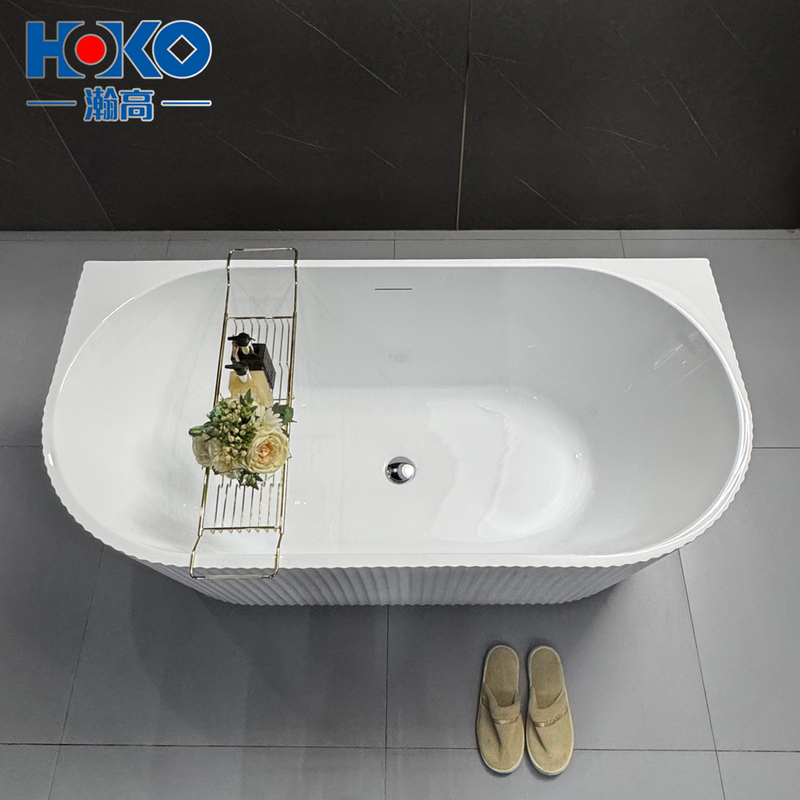 Double Spa White Acrylic Massage Bathtub