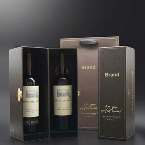 Biểu Tượng Tùy Chỉnh In Sang Trọng Màu Đen Chất Lượng Cao Phẳng Đóng Gói Hộp Rượu Vang Với Xử Lý - Product Image 2