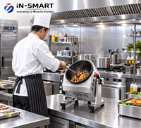 Commerciële 3500W elektrische roerbakpan, automatische rijstwok, roterende wok, restaurantkookpan, keukenmachine, apparatuur