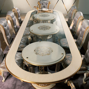 ชุดโต๊ะอาหารไม้แกะสลักทรงรีสุดหรูสำหรับ 10 ที่นั่ง โต๊ะอาหารทรงยาว - Product Image 3