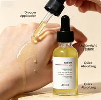 Sérum Exfoliant Visage Liquide Anti-Rides 10% AHA BHA Acides Glycolique Lactique Salicylique Affinant la Texture de la Peau Éclaircissant