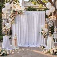 Rideaux de fond de scène roses extensibles dans quatre sens, sans plis, pour fêtes, 5*12FT, longs rideaux de fond de scène en polyester soyeux