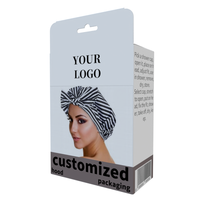 Boîte à bonnets en satin personnalisable avec logo privé, boîte à bonnets pour tresses, durags en soie, emballage en papier, boîte de présentation pliable pour bonnets