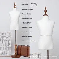 Mannequin enfant blanc demi-corps en tissu extensible pour présentation en magasin de vêtements, support de poupée