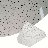 Plaque de plâtre perforée à gros trous pour faux-plafond acoustique décoratif, panneau de 12,5 mm avec trous carrés de 12x12,5 mm, surface papier moderne
