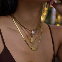 Collar de acero inoxidable de Ángel americano europeo, cadena de eslabones de mariposa/flor/Corazón Unisex chapada en oro de 18 quilates de gama alta de lujo