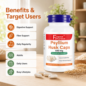 Shecome Psyllium Husk caps 500มก. รองรับสุขภาพลำไส้สำหรับผู้ชายและผู้หญิงอาหารเสริมเปลือกไซเลียมออกแบบได้ตามต้องการ - Product Image 5