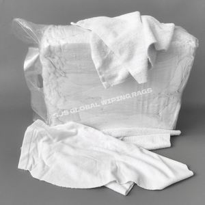 Trapos de limpieza de algodón puro recuperado, trapos blancos de toalla, trapos de toalla blancos cortados, trapos industriales de toalla para limpieza - Product Image 1