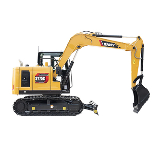 Excavadora de cadenas SANY SY75C amarilla, equipo de construcción de tamaño mediano, máquina de excavación de alta resistencia - Product Image 1
