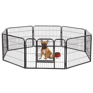 Indoor Black Heavy Duty Dog Exercise Puppy PlayPen Portable Metal Heavy Duty Pet Dog Fence Panels For Dogs