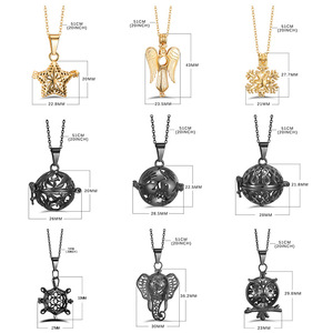 Diffuseur d'huiles essentielles en or rose creux, pendentif en acier inoxydable 316L, cage à perles sphérique ouvrable, accessoire tendance - Product Image 2