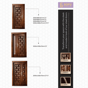 Modern Decor Steel Entrance Porta Deslizante Superfície Acabada para Villa Aplicação Fábrica Segurança - Product Image 2