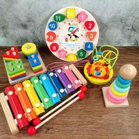 Otros Juguetes Educativos Montessori de Matemáticas, Animales de Dibujos Animados, Cuentas de Madera Educativas, Rompecabezas de Geometría, Reloj Digital, Juguetes de Emparejamiento