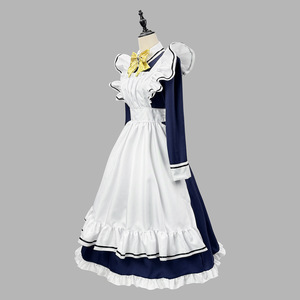 Natsumes Book Of Friends Cosplay Costume Women Navy Blue Maid Dress Full Set Adult Anime Costume - Product Image 2
