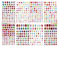 Strass pour ongles, autocollants diamant, décorations 3D colorées pour carnet de notes DIY pour enfants, pierres précieuses faciales, autocollants décoratifs