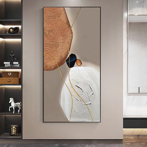 Abstract Oil Painting Rectangle <b>Black</b> <b>Frame</b> Handmade Modern Entrance Hall Decorative Art Canvas Wall Picture - Product Image 3