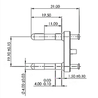 Insert de prise européenne à 2 broches 4.0MM certifié VDE, fiche européenne CEE7/16 sans mise à la terre, PBT ignifuge pour appareils ménagers