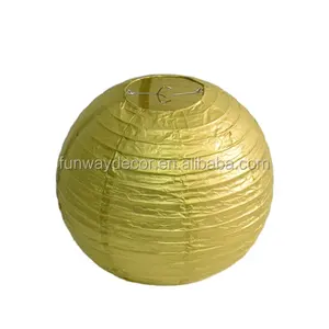 2022 Hot Sale Metallic Gold Paper Lanterns for Event Party Decoration Hanging Gold Paper lanterns with Cheap Cost Wedding Decor