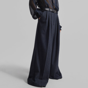 Pantalons plissés en <span class=keywords><strong>laine</strong></span> mélangée pour hommes, décontractés, de haute qualité, sur mesure, pantalons amples pour hommes, adaptés à l'automne <span class=keywords><strong>et</strong></span> à l'hiver - Product Image 2