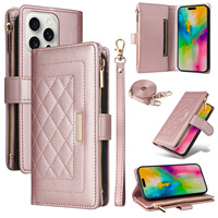 Étui de téléphone en cuir PU magnétique de luxe Zhige pour 16 Pro Max/15 Plus/14