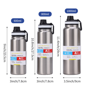 <span class=keywords><strong>Botella</strong></span> de Agua de Acero Inoxidable Aislada y Hermética de 600 ml, 800 ml y <span class=keywords><strong>1</strong></span> <span class=keywords><strong>litro</strong></span>, Termo para Gimnasio, Viajes y Senderismo - Product Image 2