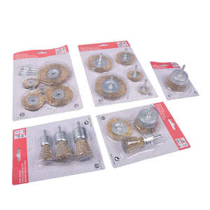 מכירה לוהטת עגול קטן נירוסטה פליז חוט מברשת סט 6pcs חדש שטוח מעוות שוחקים חוט יד מברשת - Product Image 4