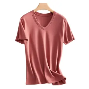 Hot Selling Modal Cotton Customized Logo Printed Blank tshirts Wholesale Plain Women T Shirt