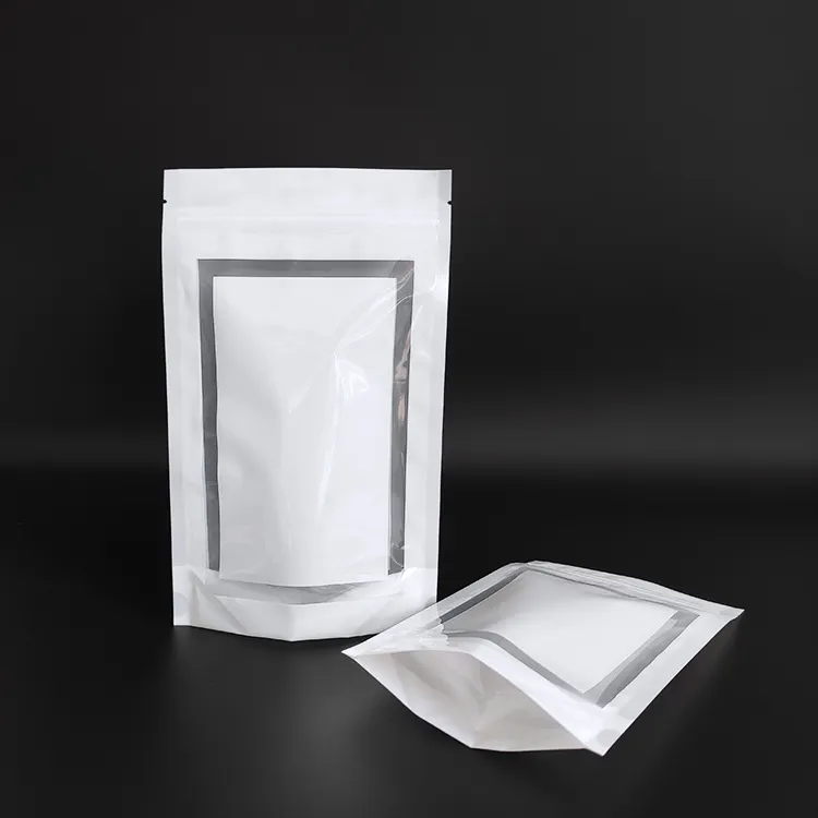 18x30 см, новый продукт, полоска в форме видимого окна, простой белый пластиковый пакет для упаковки пищевых продуктов