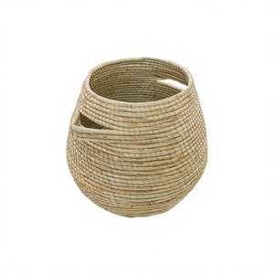 Panier à linge moderne en forme de baril, élégant, capacité 10 kg, tissé, Mendong, écologique, multifonction, organisateur en tissu de haute qualité - Product Image 1