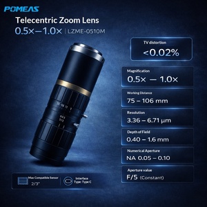 Objectif zoom télécentrique Pomeas 2/3" 0.5X 1X à monture C pour caméra d'inspection optique industrielle - Product Image 2