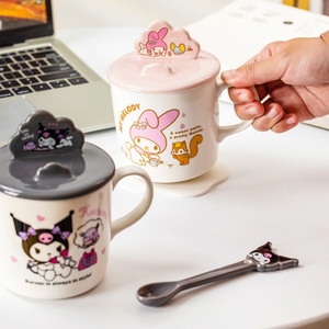 Nueva Taza de Café con Tapa y Soporte para Teléfono Móvil, Tazas de Cerámica Sanrio, Taza de Agua de Cerámica Linda, Tazas de Café Kawaii - Product Image 2