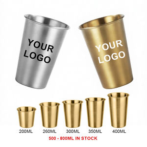 Tazze Impilabili Classiche Personalizzate con Logo, 12oz 16oz, in Acciaio Inox 304 Dorato, 350ml, per Caffè, Tè, Birra, Vendita all'Ingrosso - Product Image 1