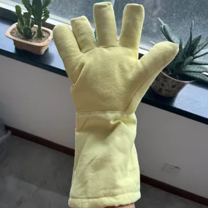 Yüksek sıcaklığa dayanıklı eldiven K e v la kumaş 4 kat para-aramid