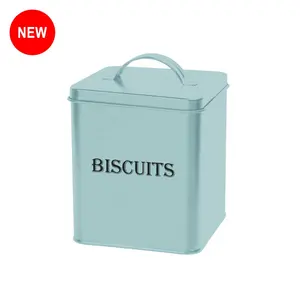 Vintage Kitchen Counter Food Storage Jar For Biscuit Airtight Container Metal Custom Biscuit Tin