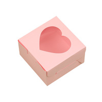 Boîte cadeau personnalisée en carton à thème cœur avec fenêtre, emballage portable pour mariage