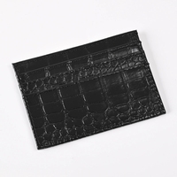 Dompet Kartu Kredit Mini Motif Kulit Buaya Klasik Persegi dari Bahan Kulit PU, Pasokan Pabrik