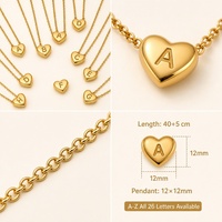 Collier initial en forme de lettre délicat, prêt à être expédié, sans ternissement, plaqué or 18 carats, en acier inoxydable, bijoux plaqués or PVD, vente en gros