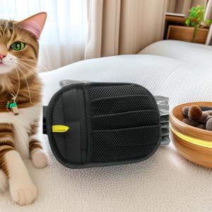 Gants humides en polyester noir de luxe pour animaux de compagnie, chien, chat, éliminateur de poils, brosses humides, nettoyage, gant de toilettage, essuyage - Product Image 4