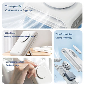 Портативный перезаряжаемый вентилятор 2000 мАч, многофункциональный, с креплением на шею, настольный, с клипсой, USB, персональный, охлаждающий, из АБС-пластика, <span class=keywords><strong>3</strong></span> цвета - Product Image 2