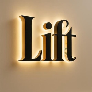 Insegna Winbo Personalizzata con Logo Aziendale 3D, Cartello Luminoso a <span class=keywords><strong>Led</strong></span> su Misura, Insegna Retroilluminata a <span class=keywords><strong>Led</strong></span> in Metallo Dorato e Acrilico - Product Image 4