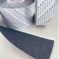 Bandes et rubans antidérapants 310 avec adhésif acrylique, épaisseur 1,3 mm, surface en caoutchouc silicone noir pour marches d'escalier (utilisation pieds nus)