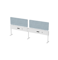 Stasiun Kerja OMNI Modern Flexible Power Beam dengan Panel Dinding Akustik untuk Meja Kantor yang Dapat Disesuaikan Ketinggiannya & Rangka Baja