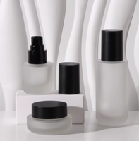 Flacon Pompe à Lotion en Verre de Luxe Givré pour Cosmétiques, Contenants en Verre pour Soins de la Peau, Bouteilles de 30ml, 50ml, 100ml, 120ml, Pots de 30g, 50g