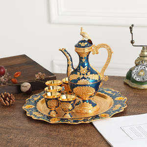 ของตกแต่งบ้านสไตล์ยุโรปที่สร้างสรรค์และประณีต ชุดแก้วไวน์และขวดเหล้าสไตล์วินเทจสุดหรู 8 ชิ้น - Product Image 6