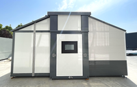 Maison pliable à toit en pente, maison modulaire préfabriquée, villa préfabriquée portable avec salle de bain, cuisine, appartement