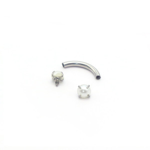 Joyería de acero inoxidable con bola en forma de arco, imitación de perlas para cejas y labios, joyería de moda unisex DQ00088 - Product Image 3
