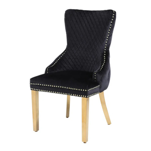 모던 버튼 터프티드 다이닝 체어 라이온 노커 스테인리스 스틸 다리 의자 주방 가정 거실 가구용 - Product Image 6