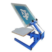 Machine d'impression sérigraphique manuelle de type table simple, 1 couleur, plateau d'impression 400*500, presse de sérigraphie de table pour T-shirts
